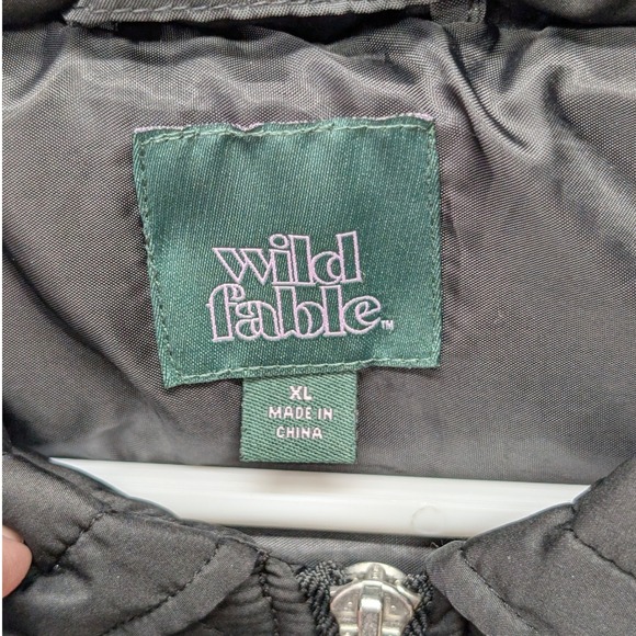 Wild Fable Black Quilted Bomber Jacket Collared Zipper Front Women's XL - Picture 6 of 14